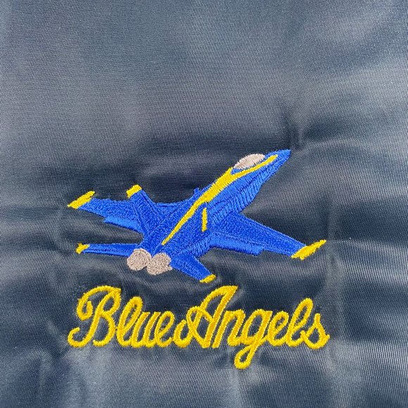 Vintage Blue Angels Rothco Flight Bomber Jacket Men's Large Blue USN US Navy - Picture 5 of 11